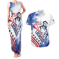 Custom United States Lacrosse Couples Matching Tank Maxi Dress and Hawaiian Shirt 2025 Grunge Style