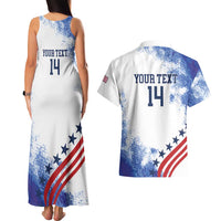 Custom United States Lacrosse Couples Matching Tank Maxi Dress and Hawaiian Shirt 2025 Grunge Style