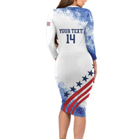 Custom United States Lacrosse Family Matching Long Sleeve Bodycon Dress and Hawaiian Shirt 2025 Grunge Style
