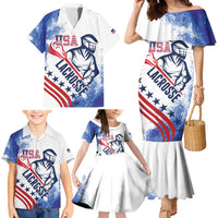 Custom United States Lacrosse Family Matching Mermaid Dress and Hawaiian Shirt 2025 Grunge Style