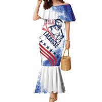Custom United States Lacrosse Family Matching Mermaid Dress and Hawaiian Shirt 2025 Grunge Style