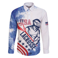 Custom United States Lacrosse Family Matching Off The Shoulder Long Sleeve Dress and Hawaiian Shirt 2025 Grunge Style