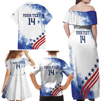 Custom United States Lacrosse Family Matching Off Shoulder Maxi Dress and Hawaiian Shirt 2025 Grunge Style