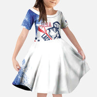 Custom United States Lacrosse Kid Short Sleeve Dress 2025 Grunge Style