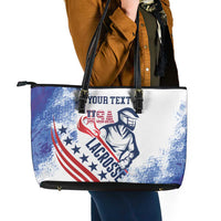 Custom United States Lacrosse Leather Tote Bag 2025 Grunge Style