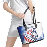 Custom United States Lacrosse Leather Tote Bag 2025 Grunge Style