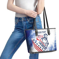 Custom United States Lacrosse Leather Tote Bag 2025 Grunge Style