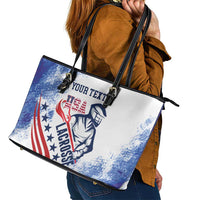 Custom United States Lacrosse Leather Tote Bag 2025 Grunge Style