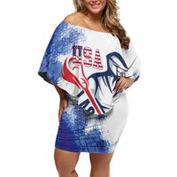 Custom United States Lacrosse Off Shoulder Short Dress 2025 Grunge Style
