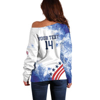 Custom United States Lacrosse Off Shoulder Sweater 2025 Grunge Style