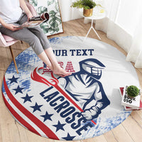 Custom United States Lacrosse Round Carpet 2025 Grunge Style