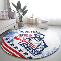 Custom United States Lacrosse Round Carpet 2025 Grunge Style