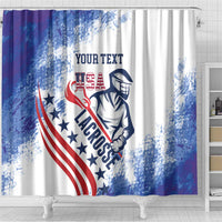 Custom United States Lacrosse Shower Curtain 2025 Grunge Style