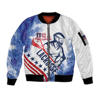 Custom United States Lacrosse Sleeve Zip Bomber Jacket 2025 Grunge Style