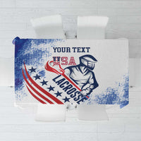 Custom United States Lacrosse Tablecloth 2025 Grunge Style