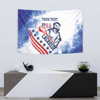 Custom United States Lacrosse Tapestry 2025 Grunge Style