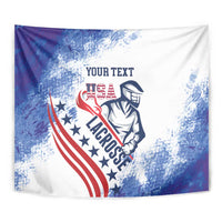 Custom United States Lacrosse Tapestry 2025 Grunge Style