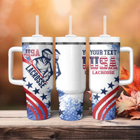 Custom United States Lacrosse Tumbler With Handle 2025 Grunge Style