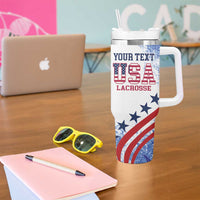Custom United States Lacrosse Tumbler With Handle 2025 Grunge Style
