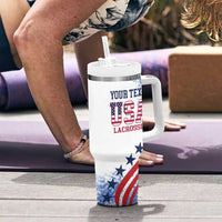 Custom United States Lacrosse Tumbler With Handle 2025 Grunge Style