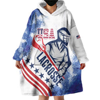Custom United States Lacrosse Wearable Blanket Hoodie 2025 Grunge Style