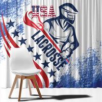 Custom United States Lacrosse Window Curtain 2025 Grunge Style