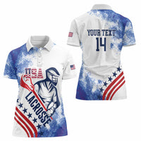 Custom United States Lacrosse Women Polo Shirt 2025 Grunge Style
