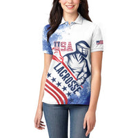 Custom United States Lacrosse Women Polo Shirt 2025 Grunge Style