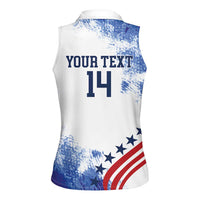 Custom United States Lacrosse Women Sleeveless Polo Shirt 2025 Grunge Style