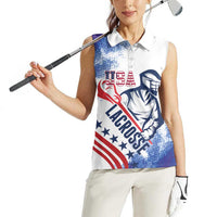 Custom United States Lacrosse Women Sleeveless Polo Shirt 2025 Grunge Style