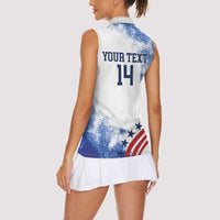 Custom United States Lacrosse Women Sleeveless Polo Shirt 2025 Grunge Style