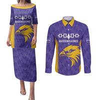 Custom Haudenosaunee Lacrosse Couples Matching Puletasi and Long Sleeve Button Shirt 2025 Go Nationals