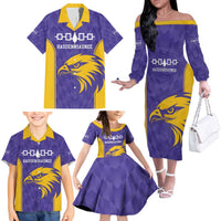Custom Haudenosaunee Lacrosse Family Matching Off The Shoulder Long Sleeve Dress and Hawaiian Shirt 2025 Go Nationals