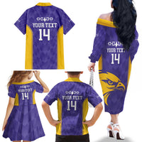 Custom Haudenosaunee Lacrosse Family Matching Off The Shoulder Long Sleeve Dress and Hawaiian Shirt 2025 Go Nationals