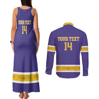 Custom Iroquois Lacrosse Couples Matching Tank Maxi Dress and Long Sleeve Button Shirt Haudenosaunee Nationals