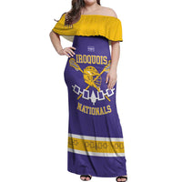 Custom Iroquois Lacrosse Off Shoulder Maxi Dress Haudenosaunee Nationals