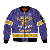 Custom Iroquois Lacrosse Sleeve Zip Bomber Jacket Haudenosaunee Nationals