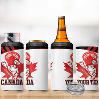 Custom Canada Lacrosse 4 in 1 Can Cooler Tumbler Go Champions Maple Leaf