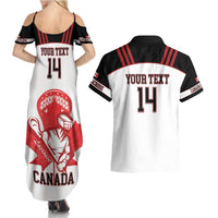 Custom Canada Lacrosse Couples Matching Summer Maxi Dress and Hawaiian Shirt Go Champions Maple Leaf