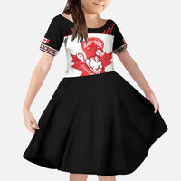 Custom Canada Lacrosse Family Matching Off The Shoulder Long Sleeve Dress and Hawaiian Shirt Go Champions Maple Leaf