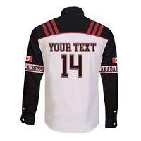 Custom Canada Lacrosse Long Sleeve Button Shirt Go Champions Maple Leaf