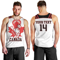 Custom Canada Lacrosse Men Tank Top Go Champions Maple Leaf