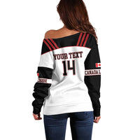 Custom Canada Lacrosse Off Shoulder Sweater Go Champions Maple Leaf
