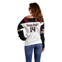 Custom Canada Lacrosse Off Shoulder Sweater Go Champions Maple Leaf