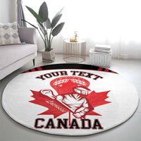 Custom Canada Lacrosse Round Carpet Go Champions Maple Leaf