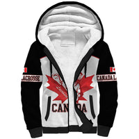 Custom Canada Lacrosse Sherpa Hoodie Go Champions Maple Leaf