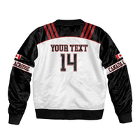 Custom Canada Lacrosse Sleeve Zip Bomber Jacket Go Champions Maple Leaf