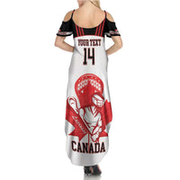 Custom Canada Lacrosse Summer Maxi Dress Go Champions Maple Leaf