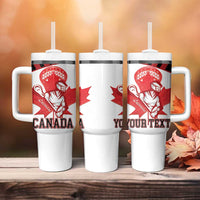 Custom Canada Lacrosse Tumbler With Handle Go Champions Maple Leaf