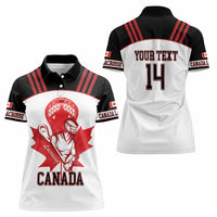 Custom Canada Lacrosse Women Polo Shirt Go Champions Maple Leaf